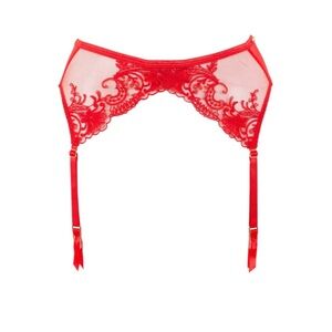 Bluebella marseille red lace embroidered garter belt size M gently used